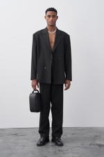 Двубортный оверсайз чёрный