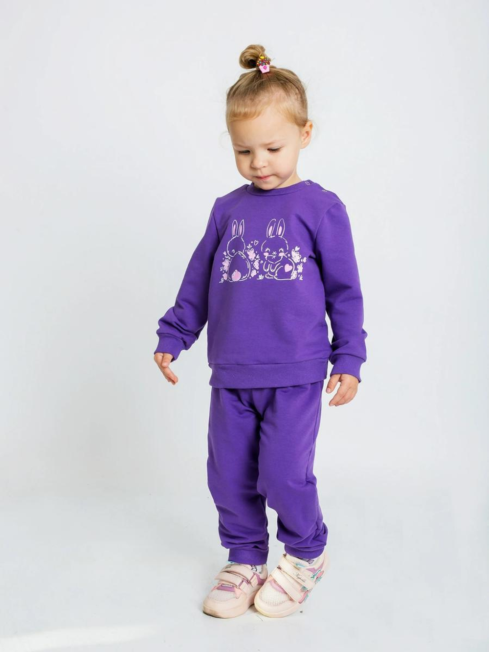 Костюм для девочек футер "Единорог-2" КМ-834/2, р.86 фиолетовый (Ивашка)