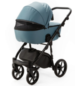 Детская коляска Adamex Nola Deluxe 3 в 1 N-SA63 (СЕРЫЙ С ГОЛУБЫМ КОЖА)