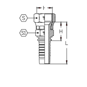 Фитинг DN 10 JIC (Г) 9/16 с контргайкой
