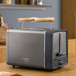 Тостер BOSCH TAT5P425, графитовый/черный