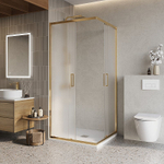 Душевой уголок BelBagno Luce A-2-90-P-ORO 90x90 стекло рифленое/профиль золото