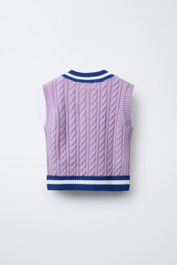 ZARA Х CHAMPION ® ТРИКОТАЖНЫЙ ЖИЛЕТ, ЛИЛОВЫЙ