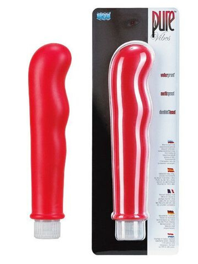 Красный вибромассажёр с наплывами Pure Vibes - 17,8 см. (Цвет: красный)