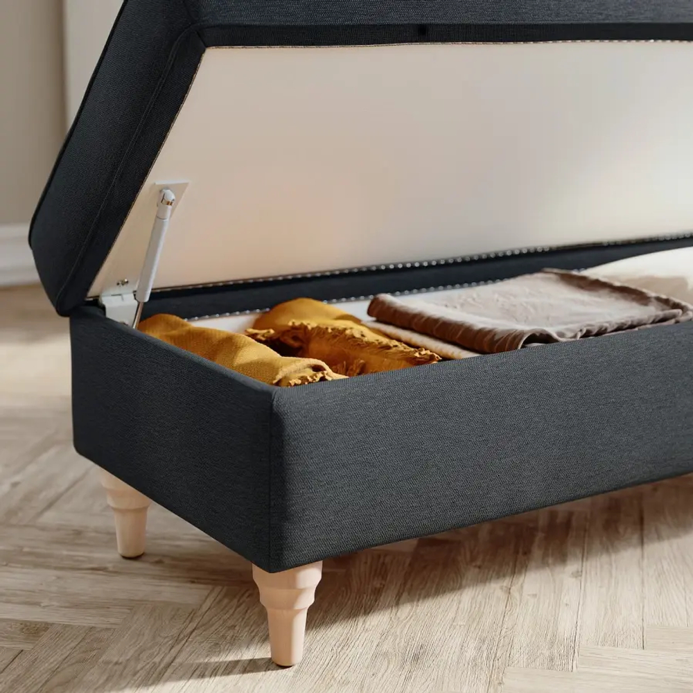 Пуф с местом для хранения - IKEA ESSEBODA/ЕССЕБОДА ИКЕА, 44х50х145 см, черный