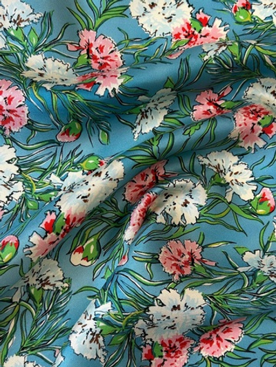 Шелк твил Gucci голубой с гвоздиками