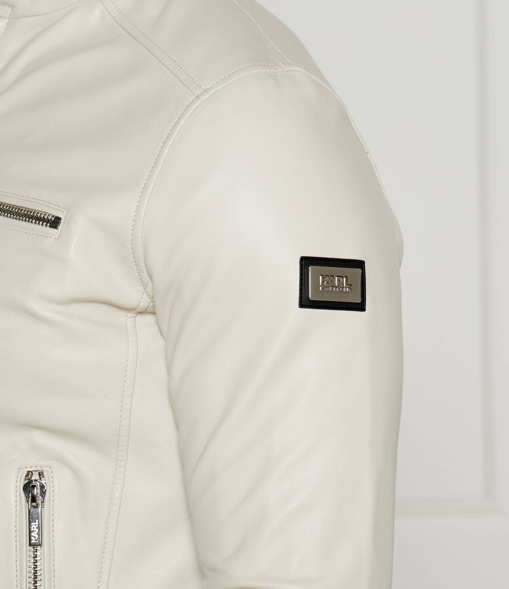Кожаная куртка Karl Lagerfeld - экрю(555019 543422)