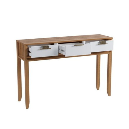 Консоль «Бридж» 3 ящика браун/белый лак