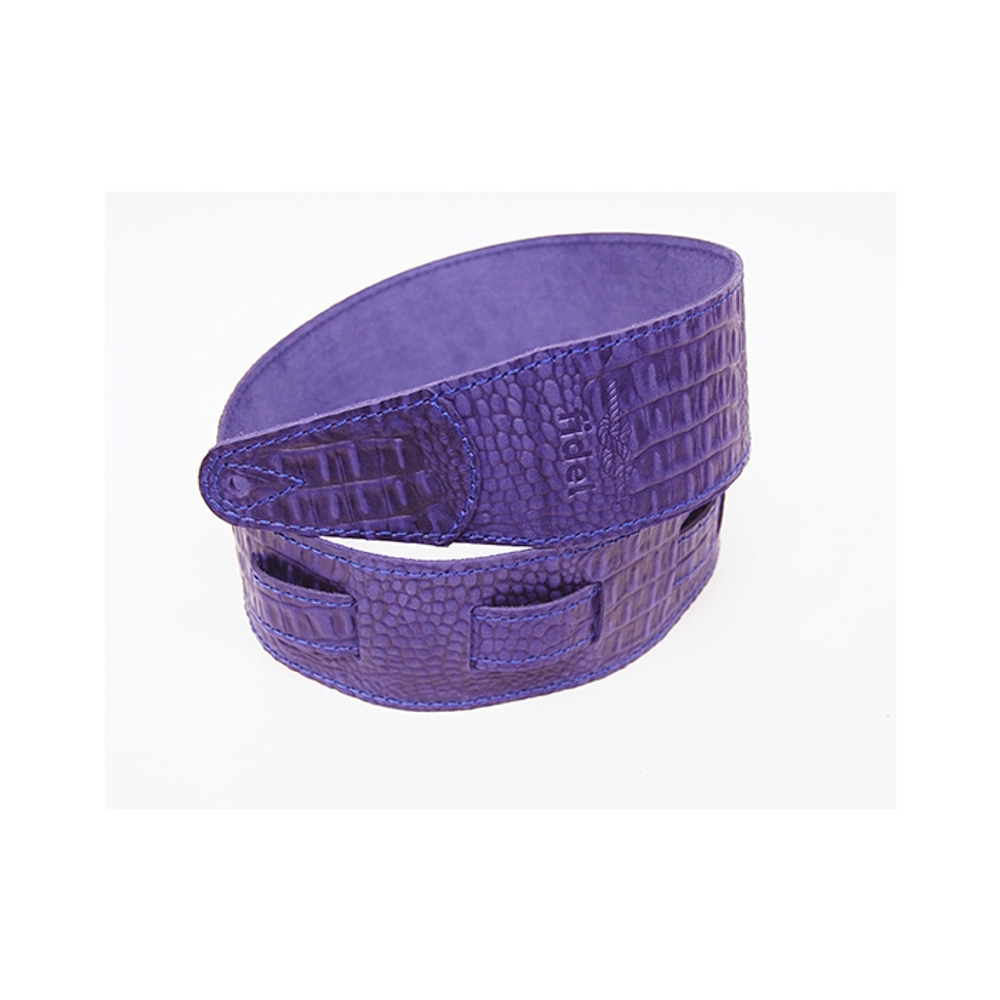 Fidel FL660277L11 Leather 11 Ремень для гитары, кожаный, синий, тиснение рептилия. Ширина: 70 мм. Длина: 900-1440 мм. Толщина: 2,8-3 мм. Отстрочка синей ниткой.