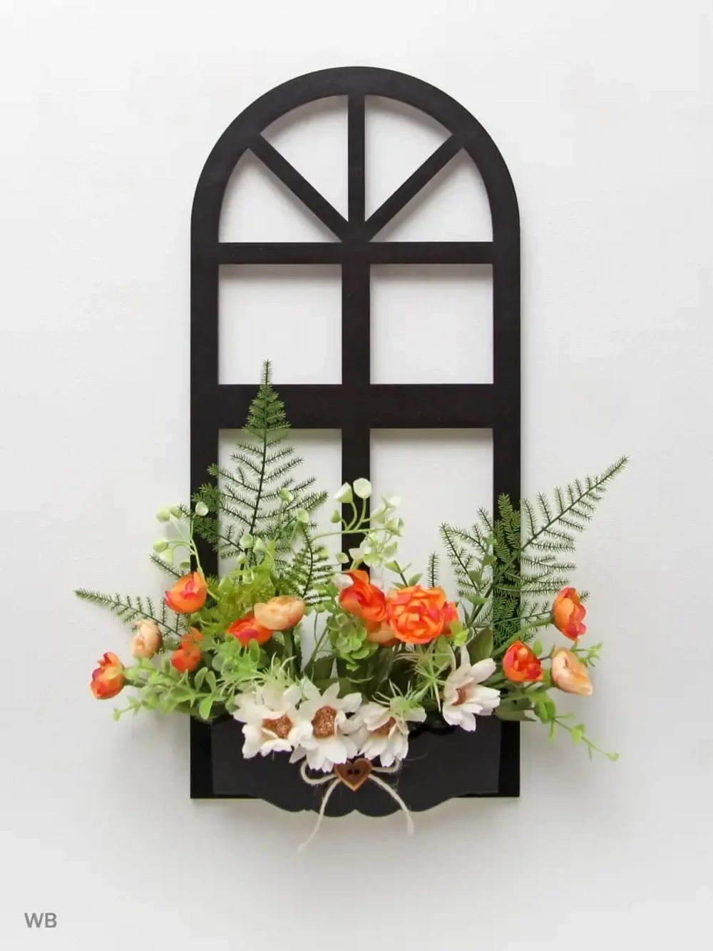 Панно на стену для интерьера "Окно с цветами"