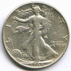 1/2 доллара 1944. США F-VF (Шагающая Cвобода)