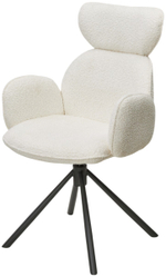 Стул М-City DISAUR Варди (Vardy) поворотный на 360 градусов, Белый букле Xd841-01, Серый