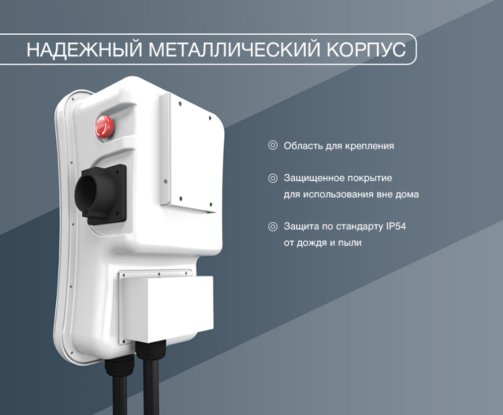 Зарядная станция S’OK Green Energy M3W Series Wallbox EV Charger SM3W32232542-5wf, 3-phase, 22kw (32a/ 380v), OCPP 1.6J, RFID, WiFi, LAN, уровень защиты IP54, кабель 5м