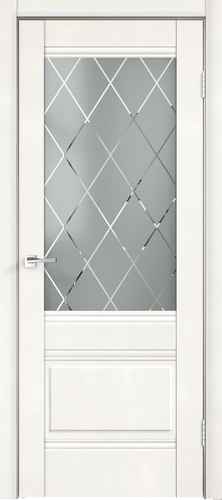 Межкомнатные двери VellDoris ALTO 2V (стекло) ПВХ Эмалит белый