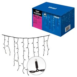 ULD-B3010-200-TBK WHITE IP67 Бахрома светодиодная с эффектом мерцания. 3м. Соединяемая. 200 светодиодов. Белый свет. Провод черный. TM Uniel.