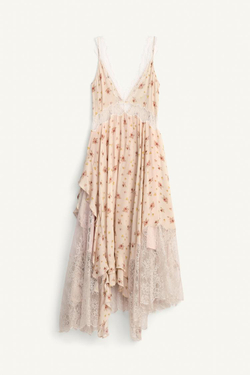 ZARA ПЛАТЬЕ НА ТОНКИХ БРЕТЕЛЯХ С ПРИНТОМ - LIMITED EDITION, РАЗНОЦВЕТНЫЙ