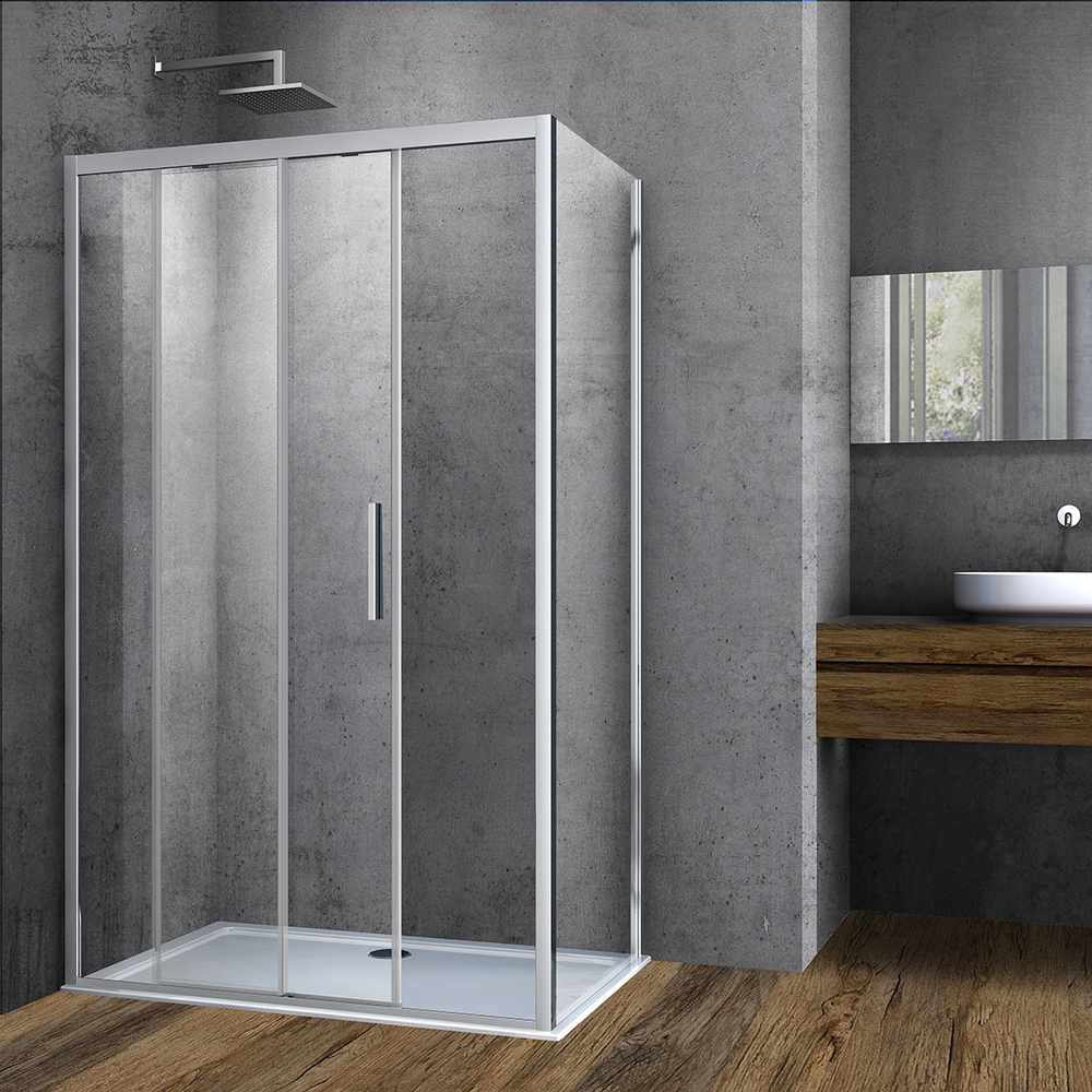 Душевой уголок Софт (Soft) Vincea VSR-3SO1015CL, 1500*1000, хром, стекло прозрачное