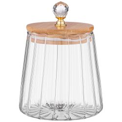 ЕМКОСТЬ ДЛЯ СЫПУЧИХ ПРОДУКТОВ AGNESS "KRISTALL" 700 МЛ D=9.5 CM H=11 CM ЦВЕТ:ПРОЗРАЧНЫЙ