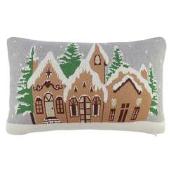Подушка вязаная с новогодним рисунком christmas village из коллекции new year essential, 40x60 см