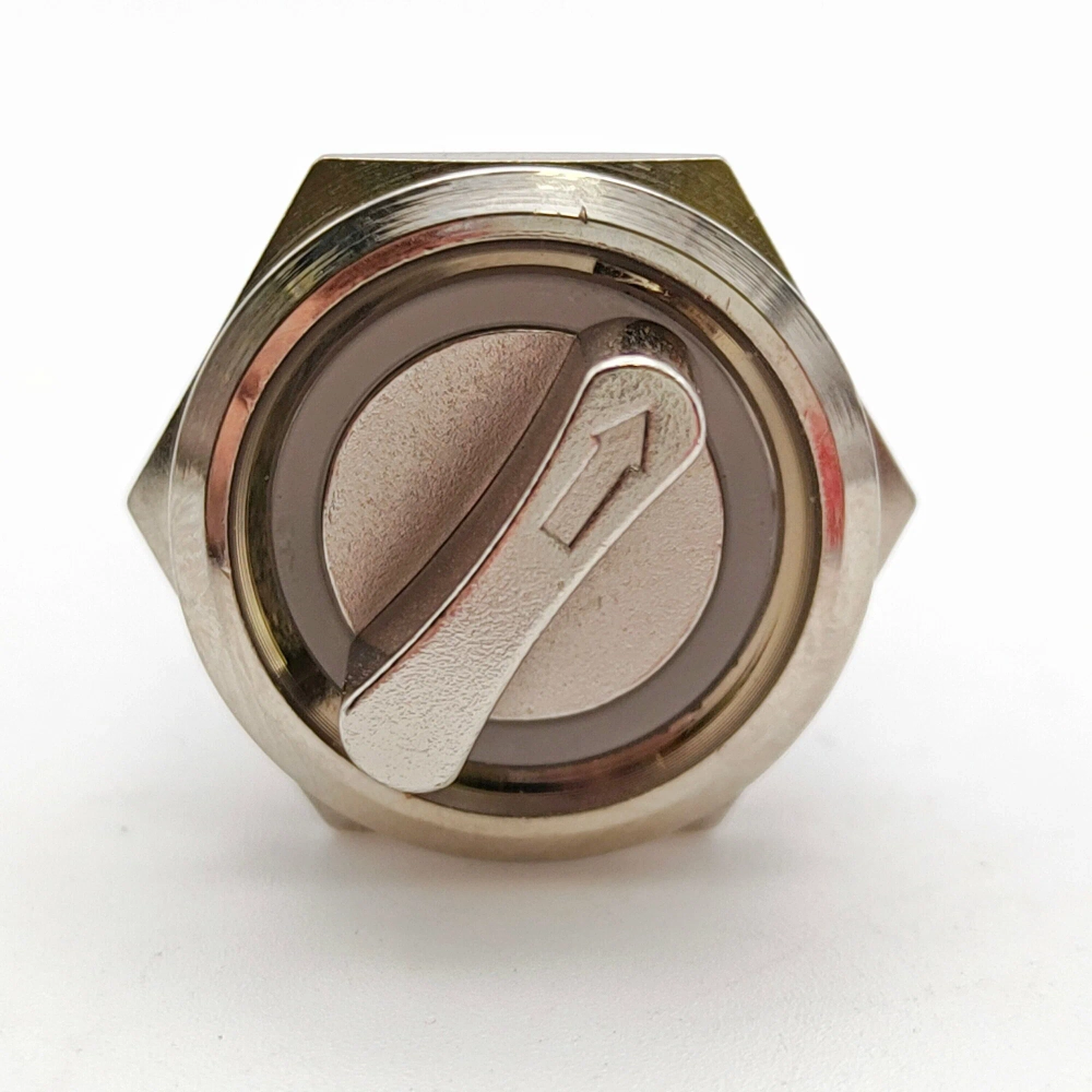 Кнопка антивандальная поворотная с коннектором, до 250 В, LAS1-AGQ-11X/21/B/N (5с) ON-ON, подсветка 12 В синяя RUICHI