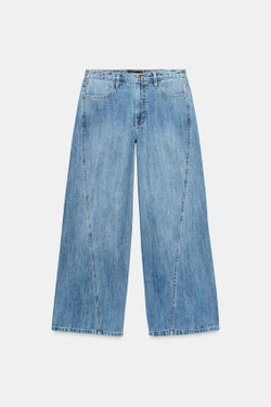 ZARA ДЖИНСЫ Z1975 WIDE LEG С ВЫСОКОЙ ПОСАДКОЙ, ВЫЦВЕТШИЙ СИНИЙ