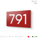 Номер на дверь 791, табличка на дверь для офиса, квартиры, кабинета, аудитории, склада, красная 120х70 мм, Айдентика Технолоджи