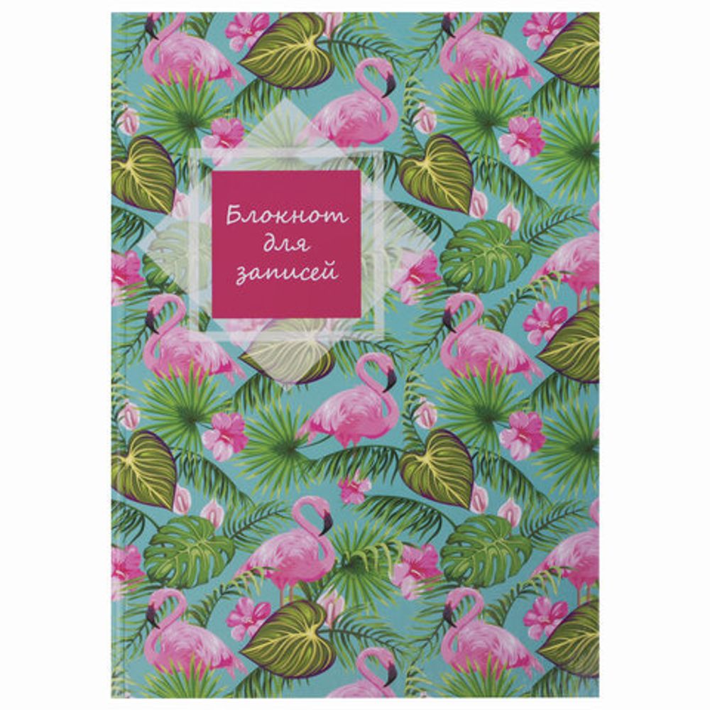 Блокнот БОЛЬШОЙ ФОРМАТ (215х295 мм) А4, 128 л., твердый, клетка, STAFF, "Фламинго", 111594
