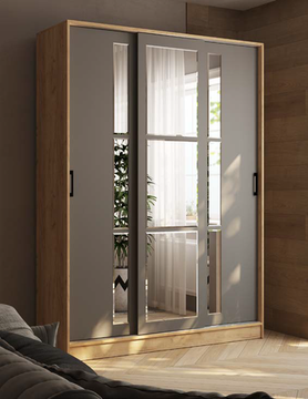 Шкаф-купе СТИЛЬ-2 1600 дуб крафт золотой / графит серый