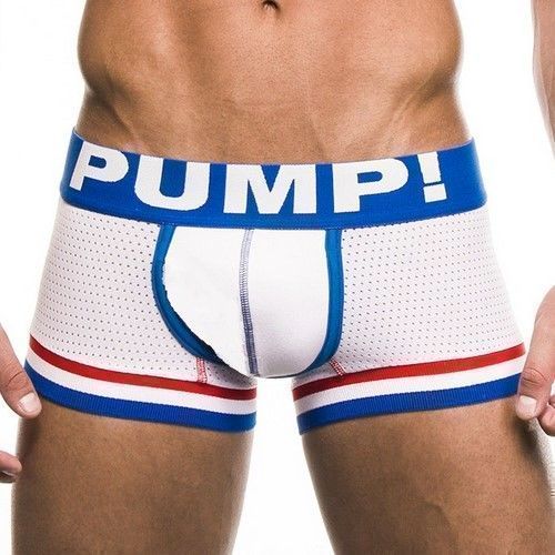 Мужские трусы боксеры в сеточку Pump Touchdown Boxer White-Blue 26077