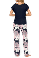 Пижамный комплект Bianca из вискозного полотна (Размер: S) (Цвет: темно-синий)