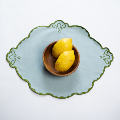 Плейсмат "Дача" мятный с зеленым краем