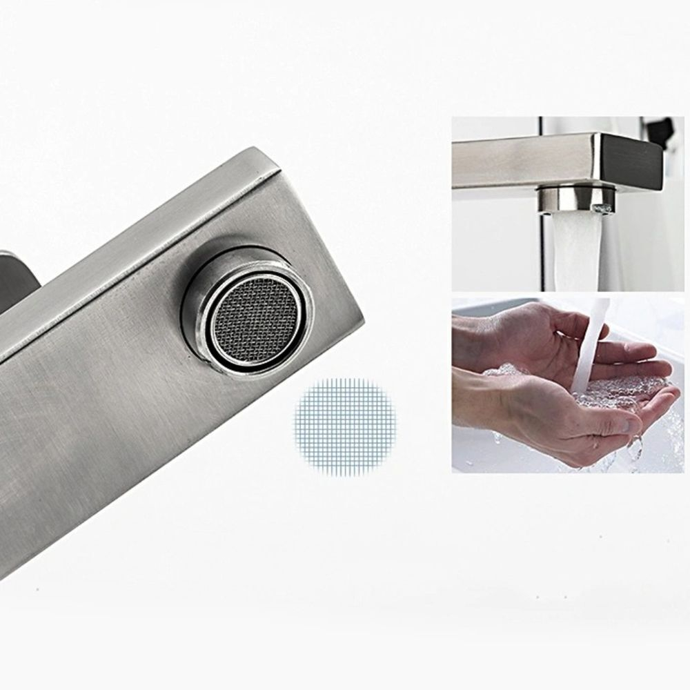 Смеситель для раковины, Frap, корот изл, с картриджем, нерж, F10804-2