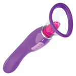 Двухсторонний вибростимулятор с помпой и язычком PipeDream Fantasy for Her Ultimate Pleasure Clitoral Pump Vibe Purple 494312