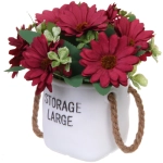 Цветочная композиция «Мечта» 10*20см Ромашки бордовые