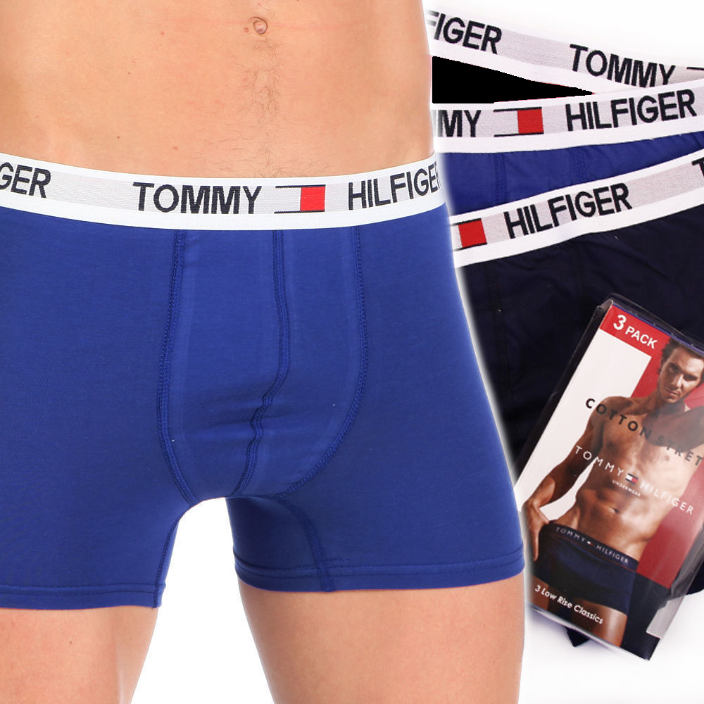 Набор мужских трусов боксеров (черные,голубые ,черные) 3шт, Tommy Hilfiger Strong  Set