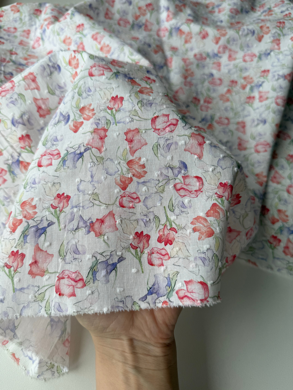 хлопок с мушкой Акварельные цветы