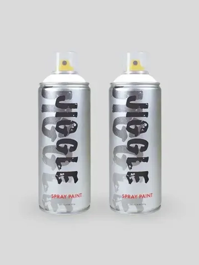 Аэрозольная краска для граффити в баллончике JIGGLE PRO суперматовая, 520 мл, WHITE / Белый - 2 шт
