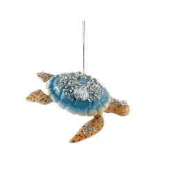 Елочное украшение Черепаха 12 см., пластик, голубой, Christmas DeLuxe (87820)