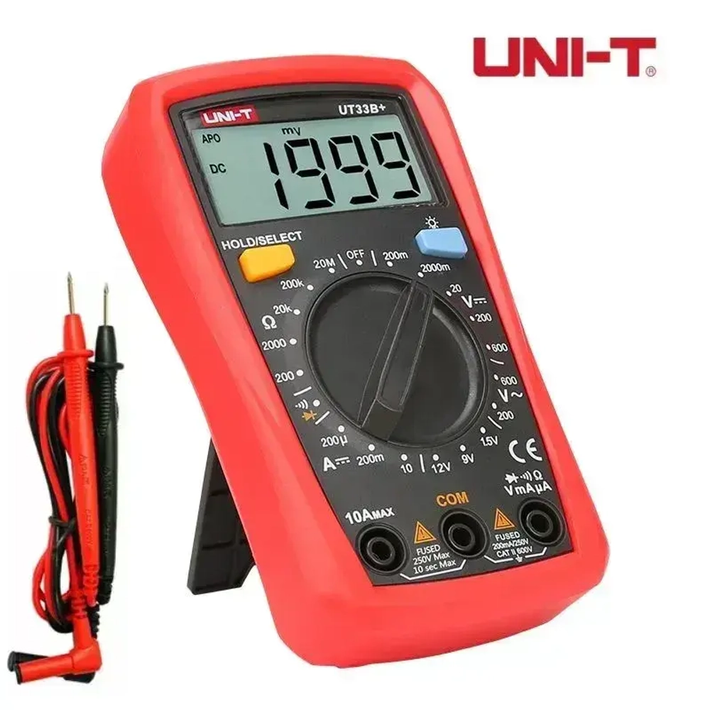 Мультиметр UT33B+ UNI-T тест батареек подсветка автоотключение звуковая прозвонка