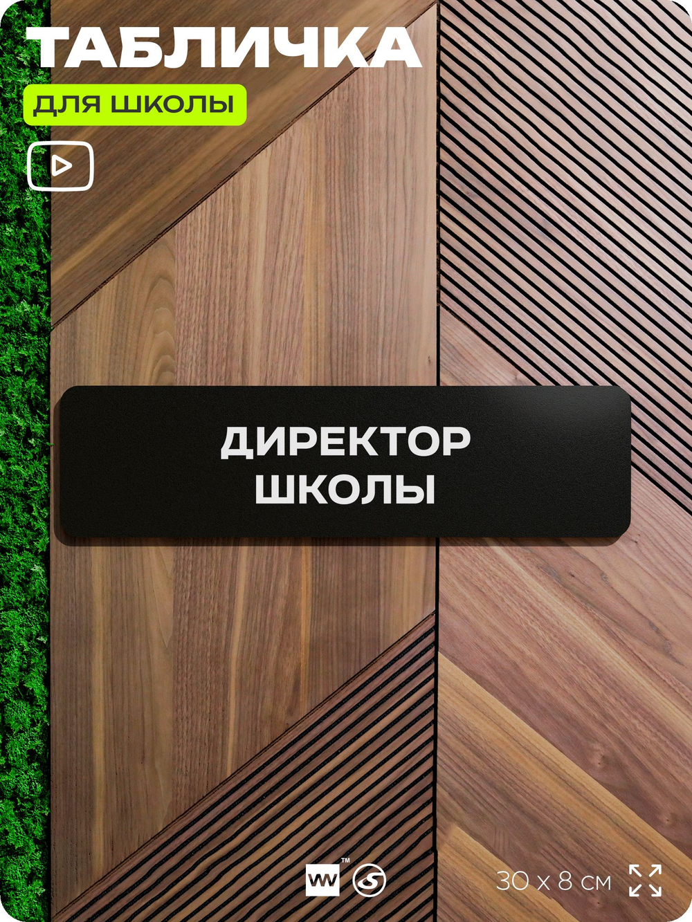 Табличка Директор школы, школьные таблички на дверь кабинета, 30х8 см, Айдентика Технолоджи