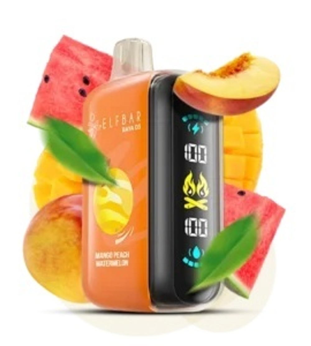 Elf bar Raya D3 Mango Peach Watermelon - манго-персик-арбуз 25000 затяжек 20мг Hard (2% Hard)