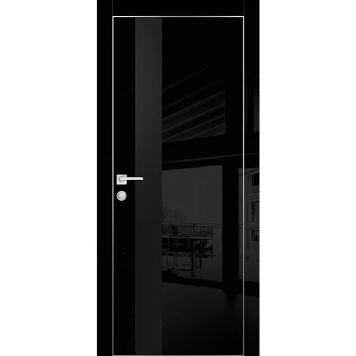 Межкомнатная дверь Graf HGX-10 Черный мателак Черный глянец (1900 х 600)