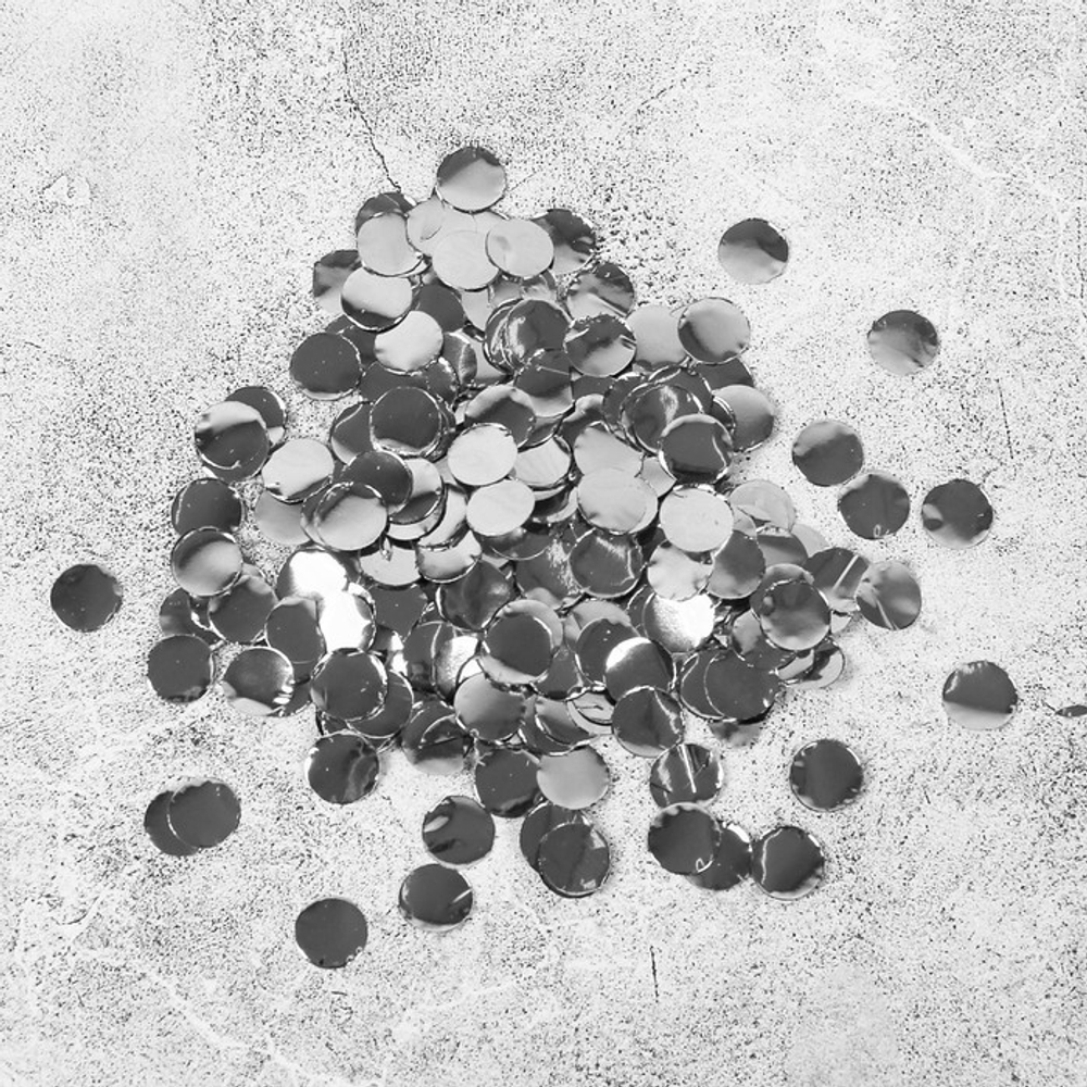 Конфетти 1-1,5см серебро,20гр