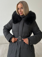 Пуховик Fresh макси графит