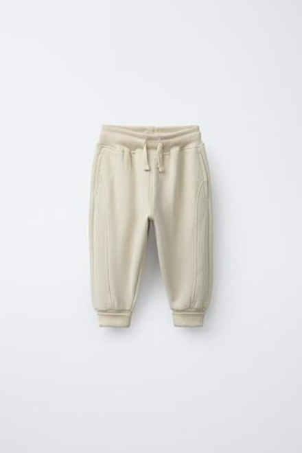 ZARA БРЮКИ-ДЖОГГЕРЫ С ЛОГОТИПОМ, ЗЕЛЕНОВАТЫЙ
