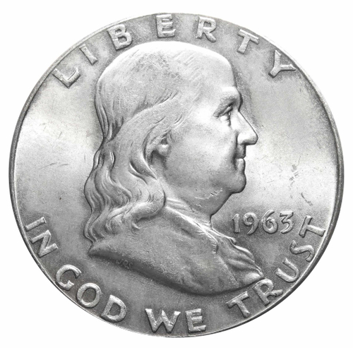 1/2 доллара США 1963 год (Франклин) XF-AU