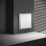 Перекрестный переключатель встраиваемый VOLTUM S70 двухклавишный 10А, (белый матовый)