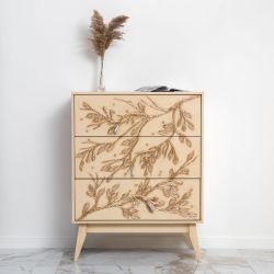 Комод Oliva Branch (Олива Бранч) с 3 ящиками Айвори Мраморное золото