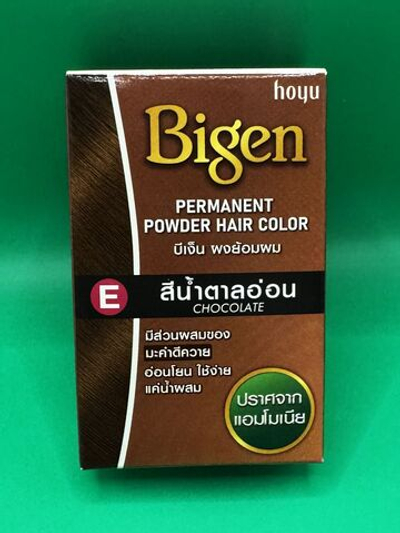 Стойкая краска для волос без аммиака и перекиси для мужчин и женщин Bigen (E Chocolate, цвет E Шоколадный)