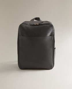 ZARA HOME КОЖАНЫЙ РЮКЗАК, ШОКОЛАДНЫЙ